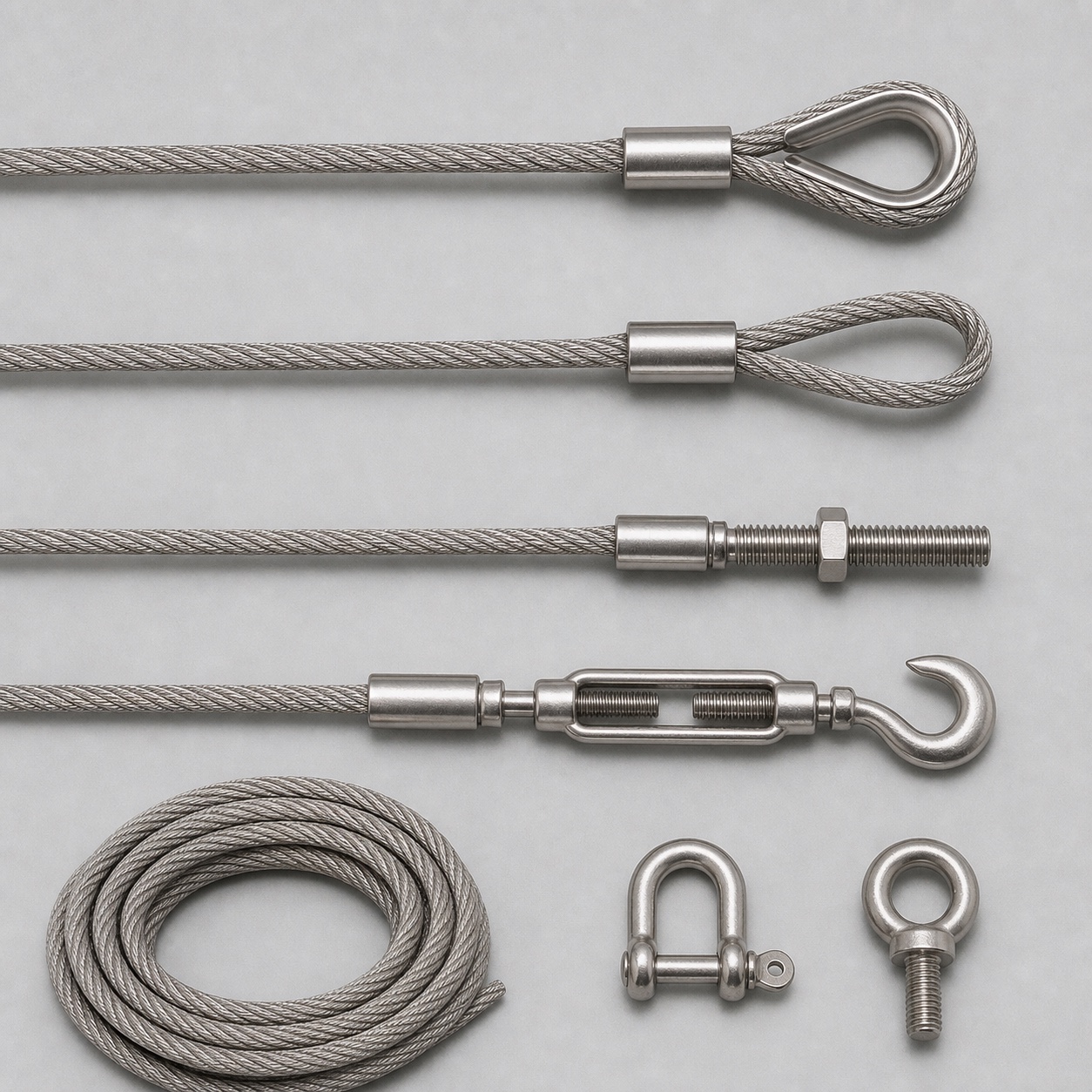 OEM stainless steel wire rope termination options