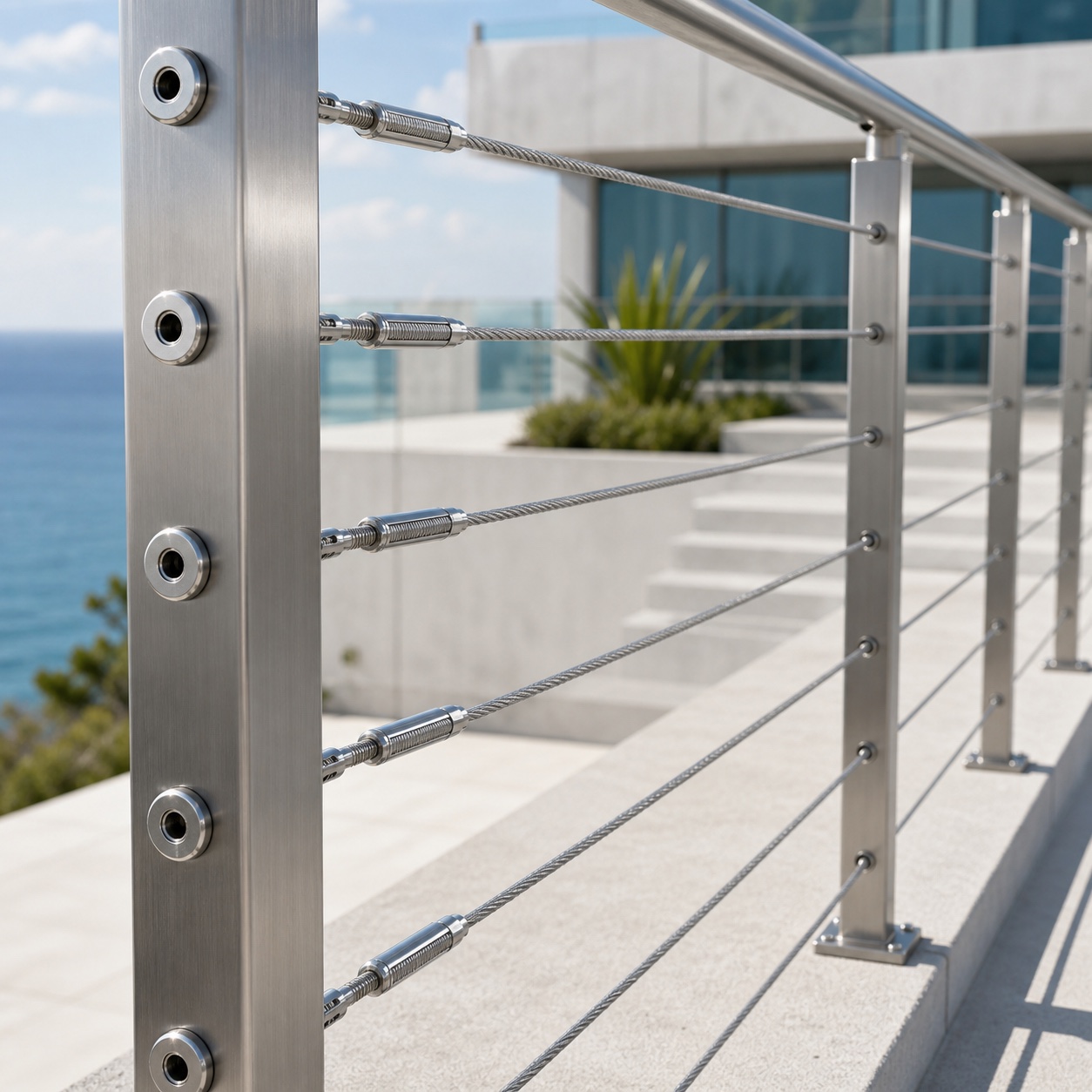 Stainless steel wire rope cable railing application
