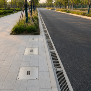 Custom Stainless Steel Recessed Drain Covers for Courtyards and Sidewalks
